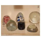6 Paperweights, One Marked Credo