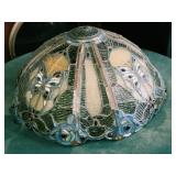 Leaded Glass Lamp Shade with Butterflies