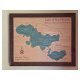 3 D Wood Plaque of Lake of the Woods, Indiana