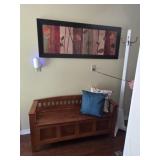 Bench, Wall Art, Accent Table, Vase, Coat Stand