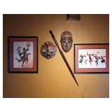 Wall Art, Wood Masks, Vase