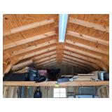 Shed Loft: Yard Games, Patio Umbrella, Spreader