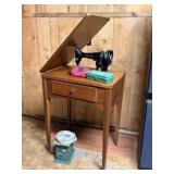 Singer Sewing Machine, Supplies & Table