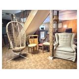 Vintage Hanging Chair, Wing-back Chair & More