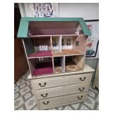 Spoon Carved Painted Chest, Doll House