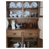 Amber Glass, Tea Cups, Plates, Fairy Lamp