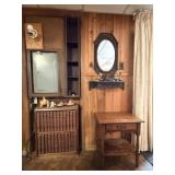Wall Mirror, Side Stand, Bookcase