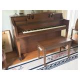 Mid-Century Hobart M. Cable Piano w/ Bench