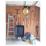 Lawn Tools, Werner Ladder, Wheel Barrel, Hoses