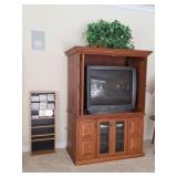 Amish Made Oak Entertainment Center, Sharp TV