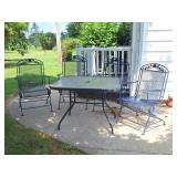 Patio Table & 4 Wrought Iron Chairs