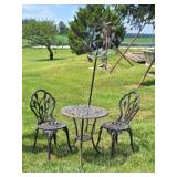 Cast Bistro Patio Set & Yard Spinner