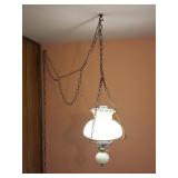Milk Glass Hobnail Swag Light