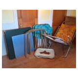 Vintage Lounge Chair, Metal TV Trays