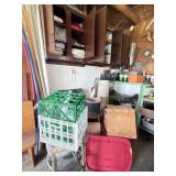 Vintage Stool, Metal Rack, Chains, Propane Tanks