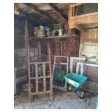 Vintage Dolly, Yard Tools, Screen Door, Crates