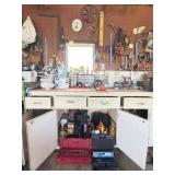 Full Nuts & Bolts Organizers, Hand Tools, Clock