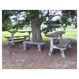 Convertible Pinnic Table / Benches, Cement Bench