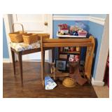 Bench, Candles, Wall Shelves, Baskets