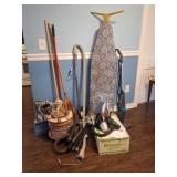 Vintage Sweeper & Other, Iron, Clothes Pins