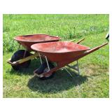 2 Metal Wheel Barrows