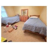 Wagon Wheel Twin Beds, Dresser with Mirror