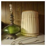 Pair Mid-Century Table Lamps & Wall Art