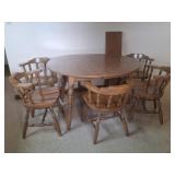 Kitchen Table & 6 Chairs, 2 Leaves