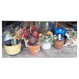 Planters, Owl Decoy, Yard Tools