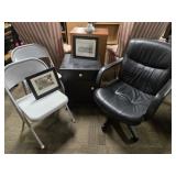 Office Chair, Side Table, Photos