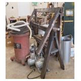 Shop Lights, Brushes, Scrap, Shop Vac, Saw Horses