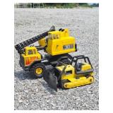 Vintage Tonka Trucks: Crane & Dozer