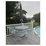 Blue Wrought Iron Patio Set w/ 4 Chairs