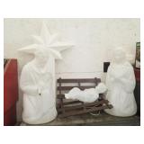 White Empire Blow Mold Nativity Set
