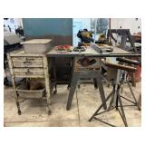 Craftsman 10in Table Saw, Shop Cart, Stands