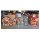 Tins, Milk Glass Salt & Pepper, Coca-Cola Tray
