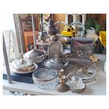 Silver Plate: Serving Pieces, Glass Bowls & More