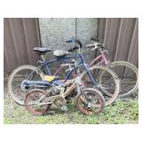 (2) Adult Huffy Bikes, (1) Kids Huffy Bike