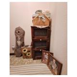 Wood Cabinet, Painted Owl, Decor