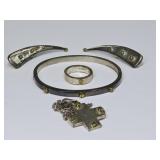 1.56 OZT Mexican Sterling Silver Jewelry Set