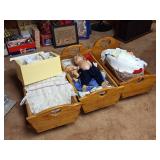 3 Wood Doll Cradles, Doll House Furniture