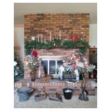 Fireplace Tool Set, Bellows, Candles, Angel