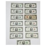 (12) $2 Bills: Red Seal, 2 Consecutive & More
