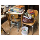 Vint School Desk, Puzzles, Blocks, Halloween Toy