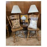 Heart Bench, Table Lamps, Chairs, Doilies