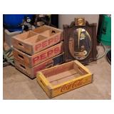 Diet Pepsi Advertising Mirror, Coca-Cola Crate