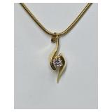 12.9 Grams 18K Gold & Diamond Pedant & Chain