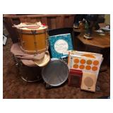 Vintage Camco & Evans Drum Gear, Remo Drum Heads