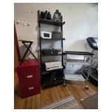 Ladder Shelf, HP Printer, File Cabinet, Binoculars