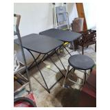 2 Folding Tables, 2 TV Trays, Stool